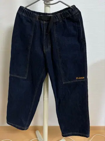 XLARGE 데님 팬츠 웨빙 벨트 포함 인디고 S