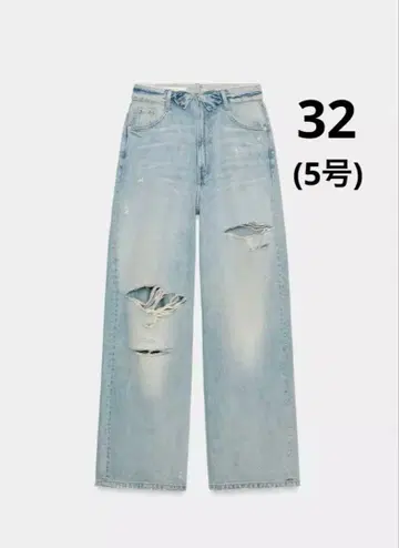 ZARA 자라 TRF 미드 라이즈 롤업 허리 데님 팬츠 새상품, 미사용