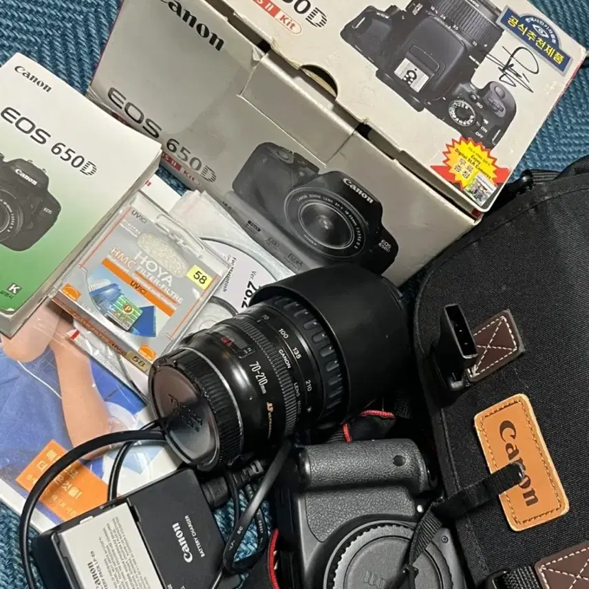 캐논 EOS 650D DSLR 카메라, 렌즈 1개 세트 일괄