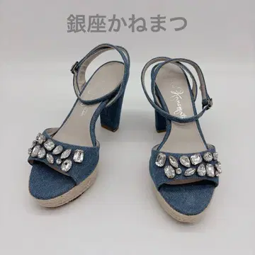 [새상품급] 긴자 카네마츠 비쥬 데님 샌들 에스파드리유 22.5cm