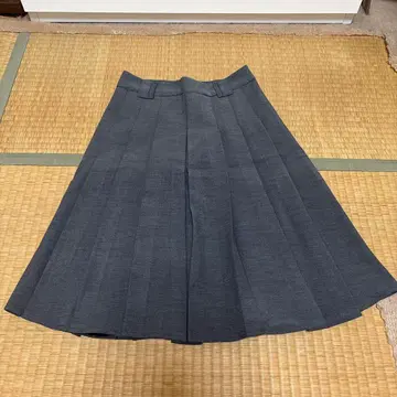 플리츠 스커트 그레이 벨트 포함
