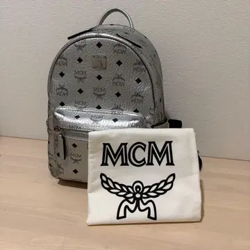MCM 실버 백팩 수납 가방 포함