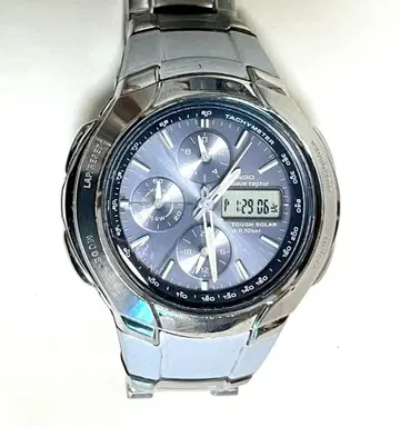 CASIO 카시오 전파 솔라 손목시계 실버 아날로그 디지털