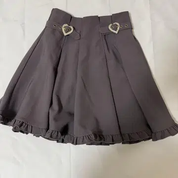 ROJITA 플레어 스커트 하트 버클 핑크 그레이 F