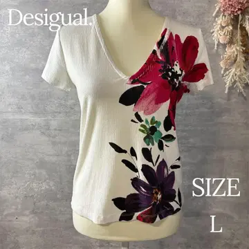 새상품 Desigual YAI 반팔 셔츠 화이트 계열 L