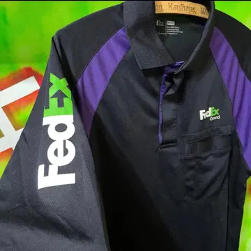 USA 구제 의류 FedEx 페덱스 기업 로고 드라이핏 피케 셔츠
