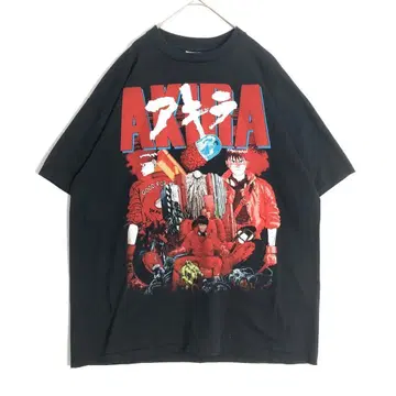 3683AKIRA 아키라 싱글 스티치 애니메이션 반팔 T셔츠 블랙
