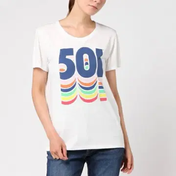 새상품 미사용 리바이스 501 그래픽 반팔 티셔츠 화이트