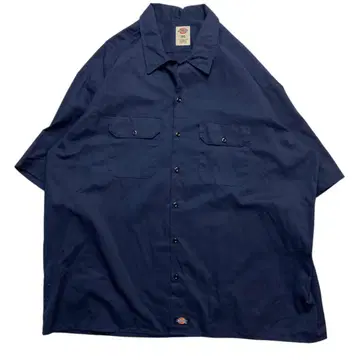 00s- 디키즈 워크 셔츠 3XL 네이비 빅 사이즈 빅 루즈