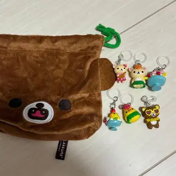 리락쿠마 메지루시 액세서리 차이로이코구마 복주머니 가챠가챠