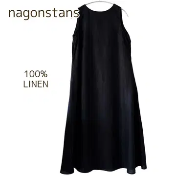나곤스탠스 nagonstans 린넨 슬리브리스 원피스 블랙 S