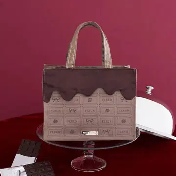 Maison de FLEUR 초콜릿 스퀘어 토트백 토끼 포함