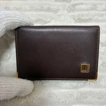 dunhill 던힐 접이식 지갑 브라운 가죽 골드 금장 장식