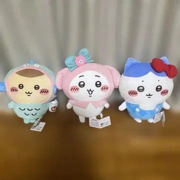 새상품 치이카와 (먼작귀) x 산리오 캐릭터즈 봉제 인형 3체