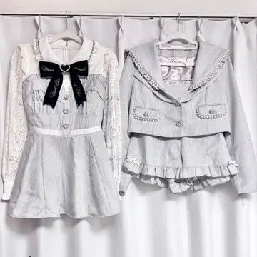 lizlisa 리즈리사 뷔스티에 도킹 셋업 자켓 포함 스카이블루