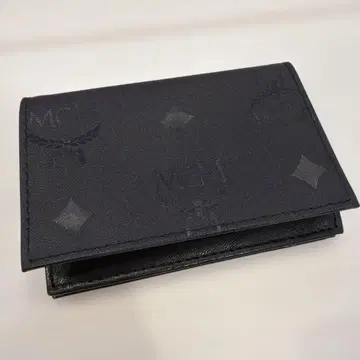 MCM 블랙 가죽 카드 케이스 명함지갑 블랙