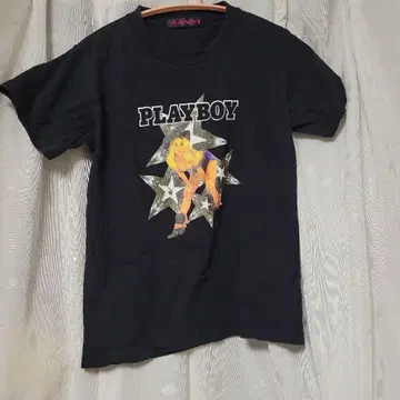 PLAYBOY 카우걸 프린트 티셔츠 블랙 M 사이즈
