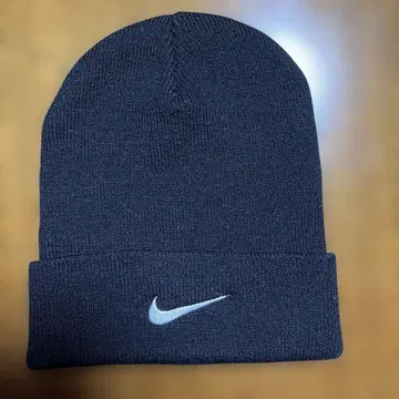 NIKE 니트 모자 비니 블랙 자수 로고