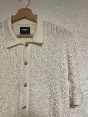 Abercrombie & Fitch 니트 피케 셔츠 화이트 M
