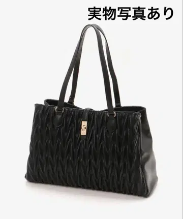 MAJESTIC LEGON 클래시컬 스퀘어 토트백 블랙