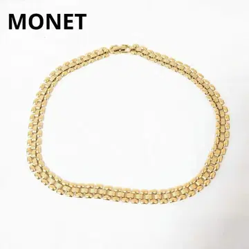 MONET 목걸이 빈티지 골드 넓은 체인 목걸이 굵은