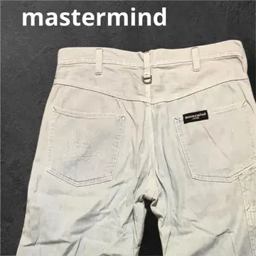 mastermind JAPAN 데님 팬츠 스컬 자수 라이트 블루