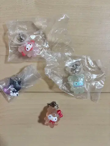 새상품 산리오 라떼쿠마 메지루시 액세서리 3개 쿠로미 에모큥 1개