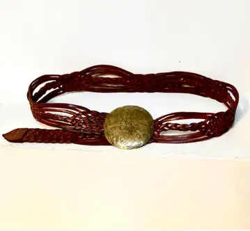Vintage belt 빈티지 뜨개질 천연 가죽 벨트