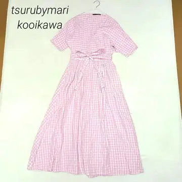 tsurubymarikooikawa 체크 린넨 원피스 벨트