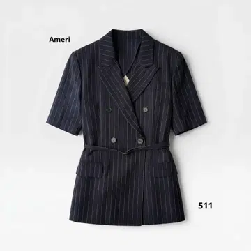 Ameri 아메리 백 커튼 오픈 HS 재킷 M 네이비