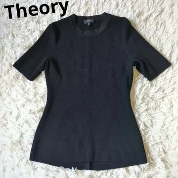 Theory 띠어리 컴팩트 리브 니트 풀오버 블랙