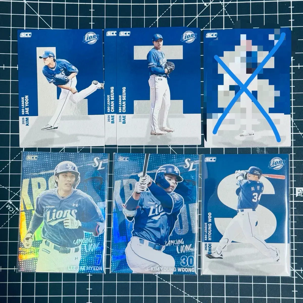삼성 라이온즈 KBO 카드 일반 알파벳 홀로 김영웅 이재현 구자욱 배찬승