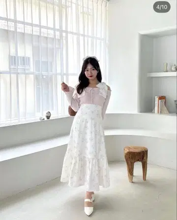 Rilly emulie 플라워 리본 도킹 원피스 F