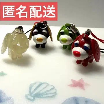 [당시물] 오차이누 모노톤 마스코트 스트랩 4종 세트 레트로