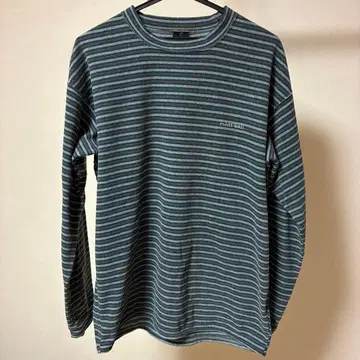 mont-bell CHAMEECE 보더 무늬 플리스 긴팔 셔츠 L 사이즈