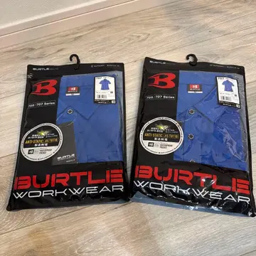 최종 가격 인하 BURTLE 707 반팔 피케 셔츠 서프 블루 M 2장 세트