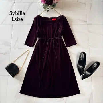 NO.3-270 sybilla 벨벳 리본 원피스 Lsize 보라색