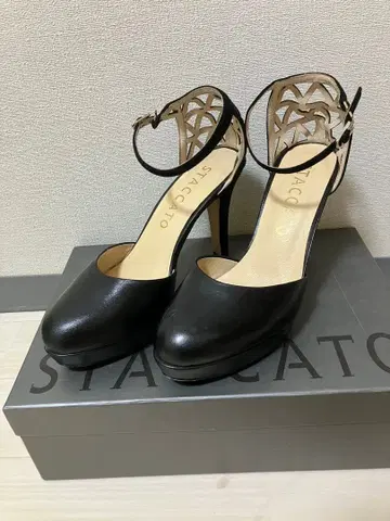 STACCATO 가죽 하이힐 23.5cm 블랙