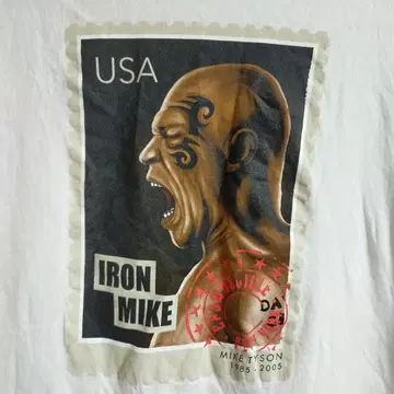 새상품급 마이크 타이슨 mike tyson 우표 티셔츠 화이트 S