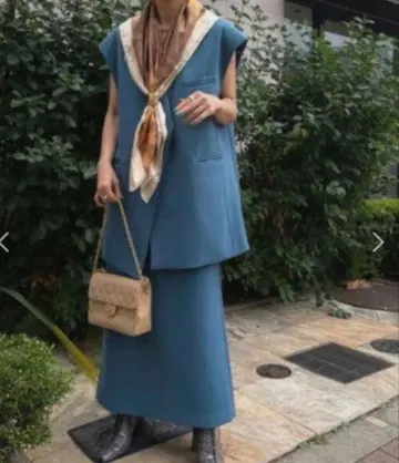 AMERI OTONA WRAP VEST SET UP DRESS