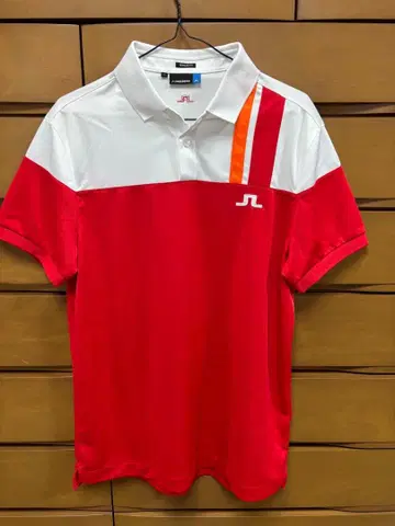 J.LINDEBERG 피케 셔츠 레드 화이트 M 사이즈