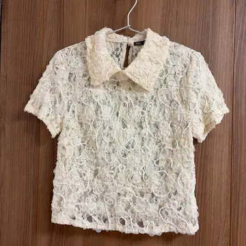 ZARA 전체 레이스 반팔 블라우스