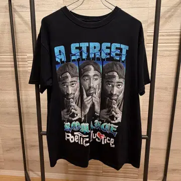 2pac 구제 의류 t셔츠 블랙 HIPHOP [ size L ]