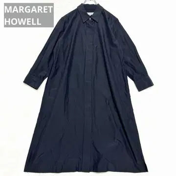 MARGARET HOWELL 실크 코튼 셔츠 원피스 히요쿠 블랙 M