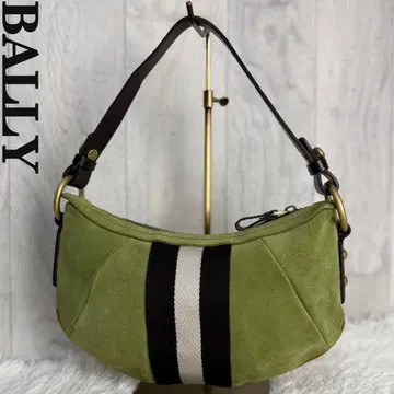 레어 BALLY 발리 스트라이프 스웨이드 가죽 숄더백 그린