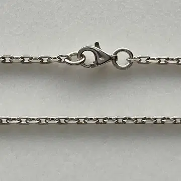SV925 4면 컷 팥 체인 목걸이 약 50cm 초슬림 세밀 각 팥