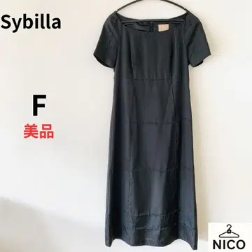 새상품급 시빌라 절개 디자인 롱 원피스 블랙 포멀
