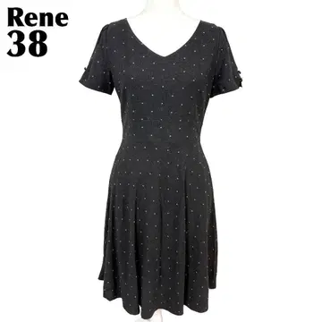 [ 새상품급 ] Rene 반팔 원피스 38 다크 그레이 도트