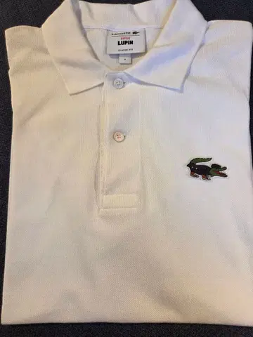 LACOSTE x NETFLIX LUPIN 피케 셔츠 화이트 사이즈 4