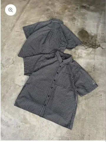 BELVET 체크 무늬 반팔 셔츠 블랙